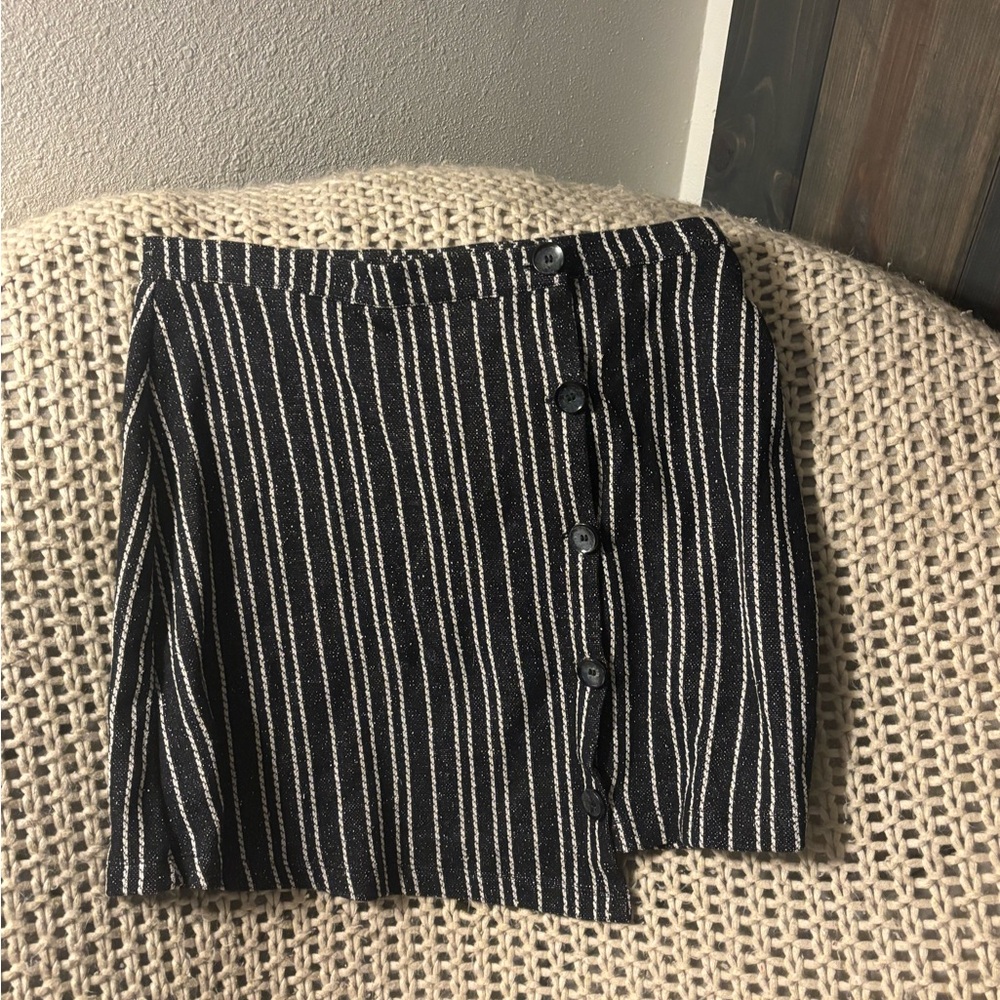 Urban Outfitters Black and White Striped Mini Skirt